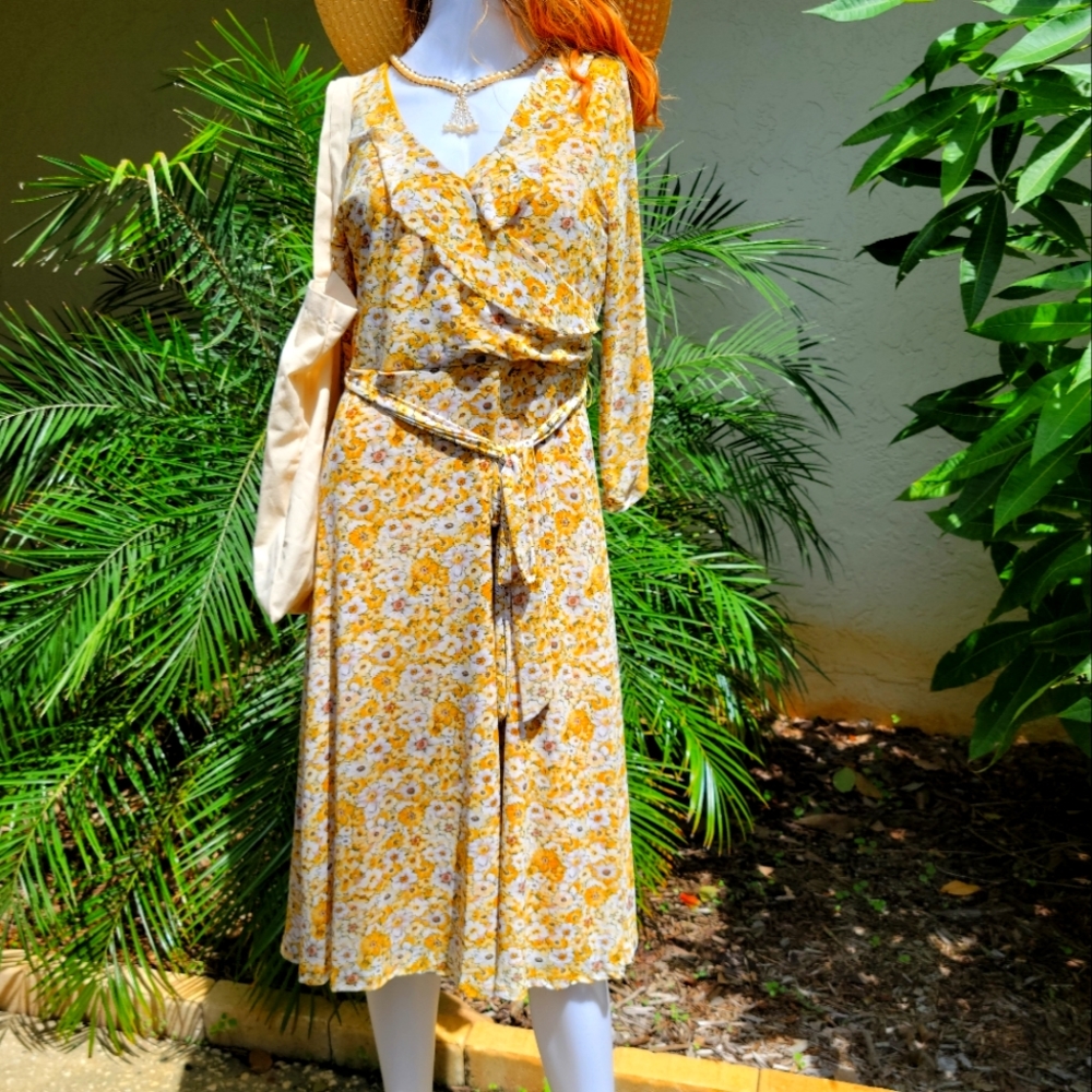 NWT Robert Louis Mustard Yellow Dress Size Small